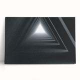 Black and white photograph of architectural tunnels on stretched canvas, ideal for kitchen wall art or bedroom decor.