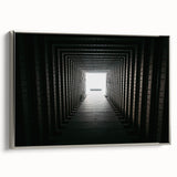 Framed canvas landscape art painting featuring a colorful vintage tunnel design.