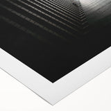 Art deco poster featuring geometric patterns in black and gold on a rolled canvas, suitable for dining room walls.