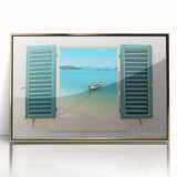 Mid-century modernist art deco poster featuring geometric designs in gold on acrylic, ideal for nursery wall art.