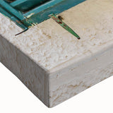 Black and white landscape painting of an architectural window design on large stretched canvas, ideal for bedroom wall art.