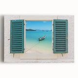 Black and white photo of architectural windows on stretched canvas, ideal for kitchen wall art.