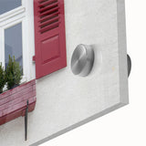 Mid-century modernist large abstract wall art in acrylic, featuring geometric shapes in muted earth tones.