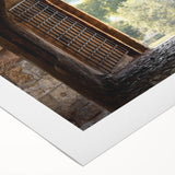 Art deco poster featuring geometric patterns and metallic colors on rolled canvas.