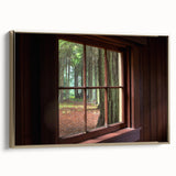 Landscape art painting featuring a vintage poster style in a black frame, colorful design on canvas.