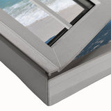 Large art depicting a black and white landscape painting on stretched canvas, suitable for bedroom wall decor.