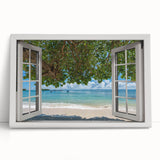 Black and white photo of an architectural window design on a large stretched canvas.