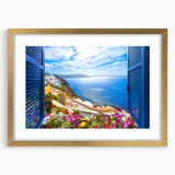 Textured art of abstract window design in gold frame, featuring earthy tones, ideal for bedroom ambiance.