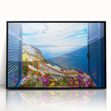 Large abstract wall art featuring geometric shapes in black and white, framed in acrylic, suitable for modern art wall decor.