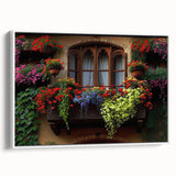 Framed canvas of a vintage poster featuring a black and white landscape painting, ideal for bedroom wall art.