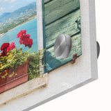 Large abstract wall art featuring geometric patterns in muted earth tones on acrylic glass, ideal for dining room ambiance.