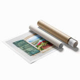 Extra large rolled print of a floral art design in soft pastel colors, suitable for classy bathroom wall art.