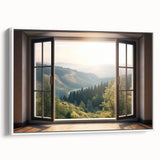 Framed canvas of a vintage black and white landscape painting, ideal for bedroom wall art.