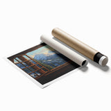 Extra large rolled print featuring a floral art design in pastel shades, ideal for classy bathroom wall art.