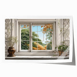Rolled print of a large floral design in soft pastel shades, suitable as art wall for dining rooms.