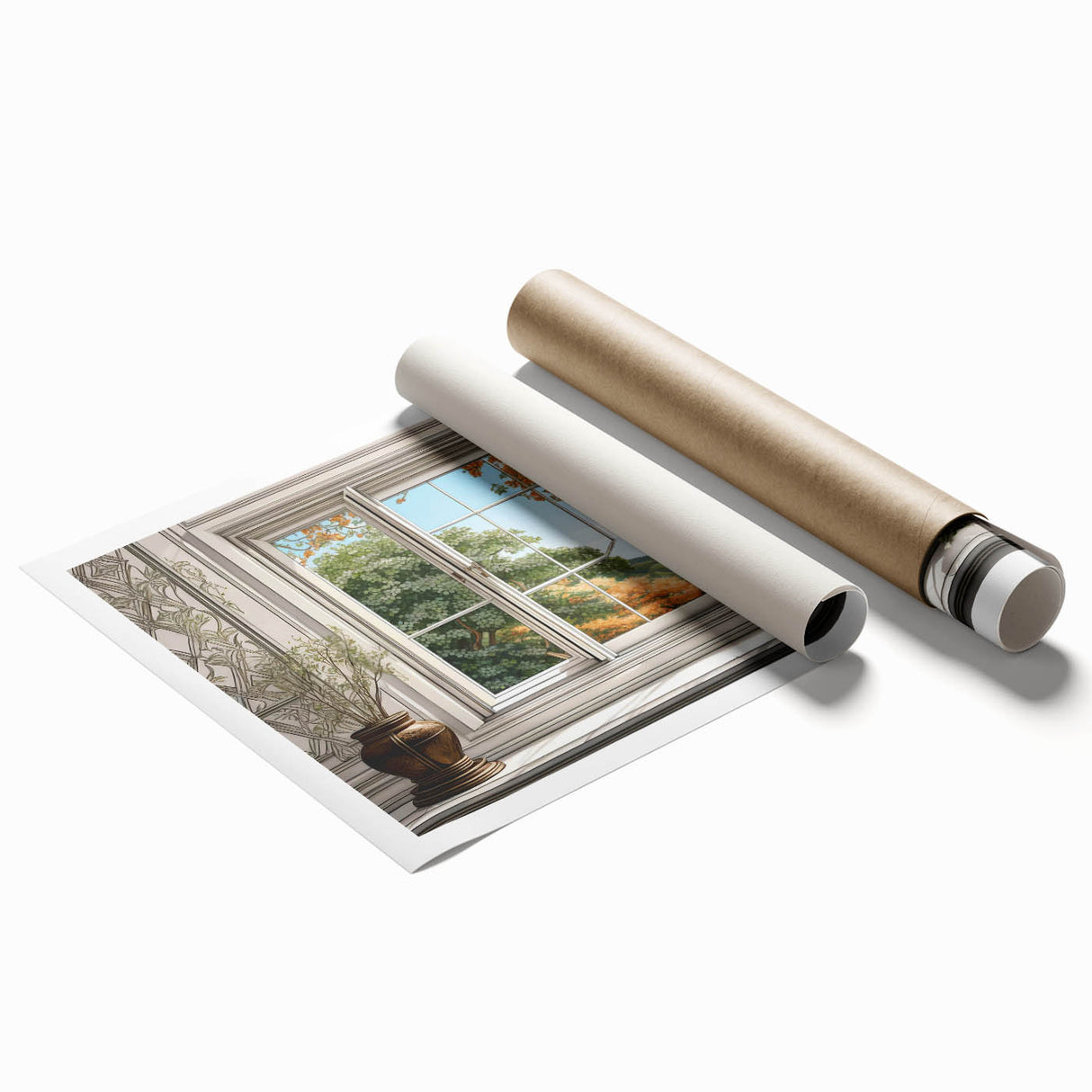Extra large rolled print featuring a floral design in soft pastel shades, suitable for classy bathroom wall art.