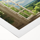 Art deco poster featuring geometric patterns and metallic colors on rolled canvas, suitable for dining room walls.