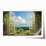 Extra large rolled print of a floral art design, featuring vibrant green and pink tones, ideal for dining room wall decor.