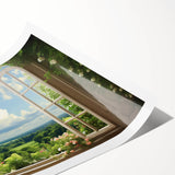 Extra large rolled print featuring line art flowers in black and white, ideal for large living room wall art.