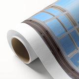 Art deco poster of geometric patterns and soft pastel shades on rolled canvas, ideal for nursery wall art.