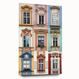 Large abstract wall art on acrylic glass showcasing asymmetric window designs in monochrome.