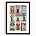 Extra large abstract art print featuring colorful, textured patterns, framed in black, ideal for living room decor.