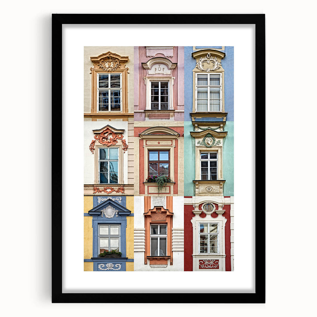 Extra large abstract art print featuring colorful, textured patterns, framed in black, ideal for living room decor.