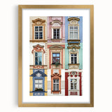Textured abstract art print in gold frame, featuring geometric patterns in neutral tones, ideal for bedroom wall decor.