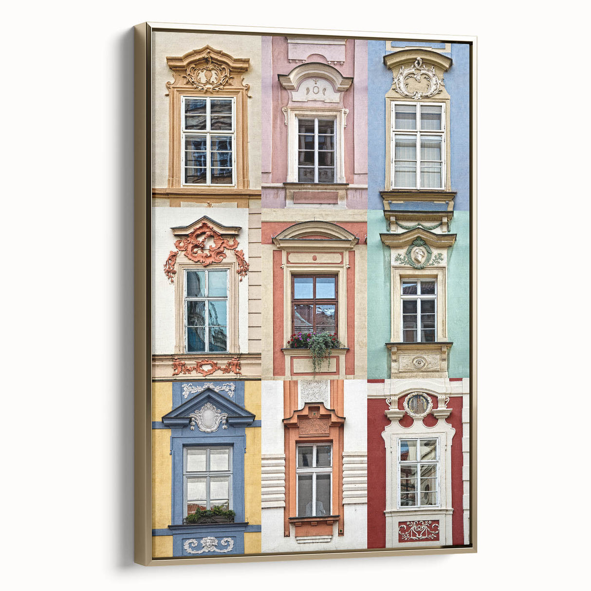 Framed canvas featuring a vintage landscape painting with colorful art on a black background, ideal for living room decor.