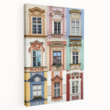 Large canvas print of an architectural window design in monochrome, ideal for kitchen wall art.