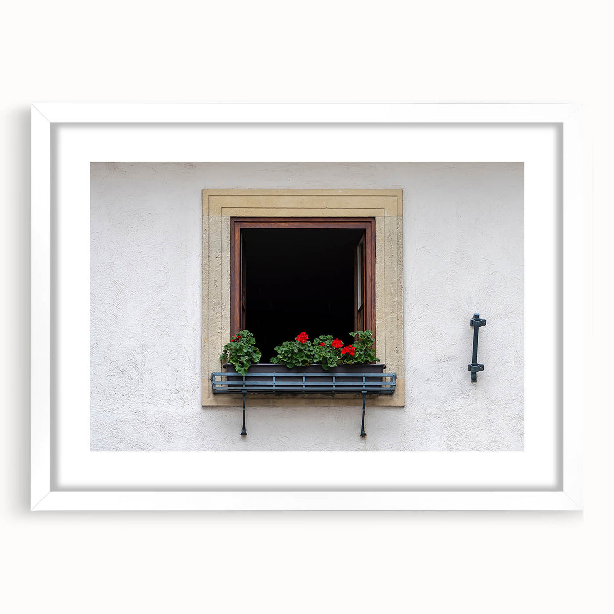 Extra large abstract art print featuring vibrant, colorful textures on canvas, framed in white; ideal for living room decor.