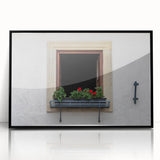 Large abstract wall art featuring geometric shapes in black and white, framed in acrylic, suitable for modern decor.