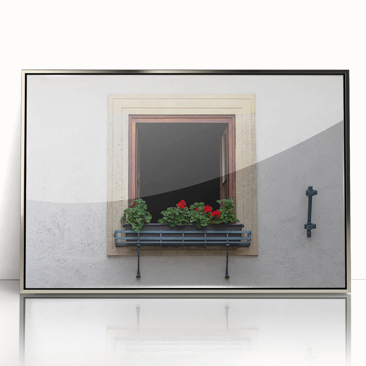 Art deco poster featuring geometric patterns in silver and black on acrylic, ideal for modern art wall decor.