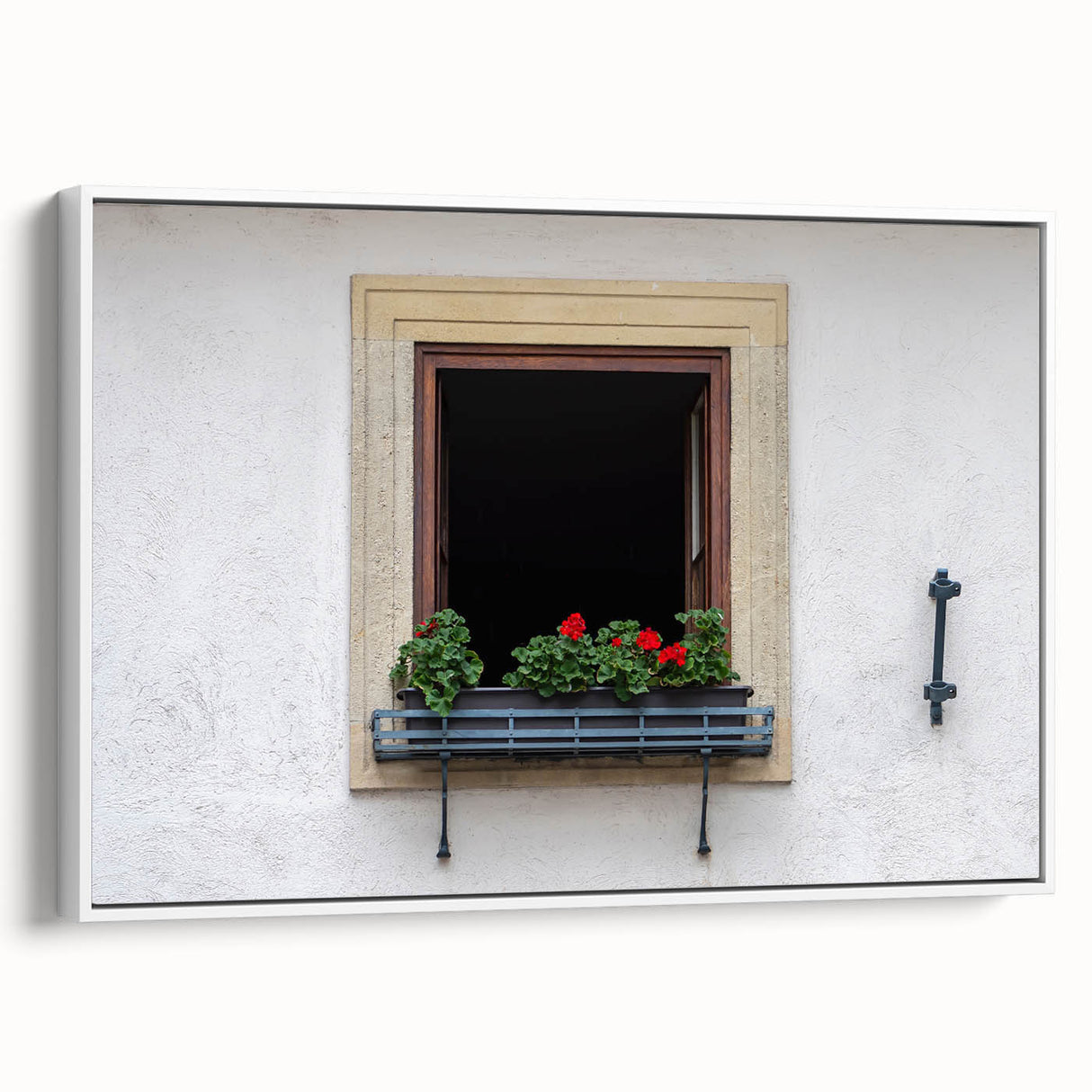 Framed canvas featuring a vintage poster art style landscape in black and white, ideal for bedroom wall decor.