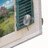 Mid-century modernist large abstract wall art on acrylic, featuring geometric shapes in muted earth tones.