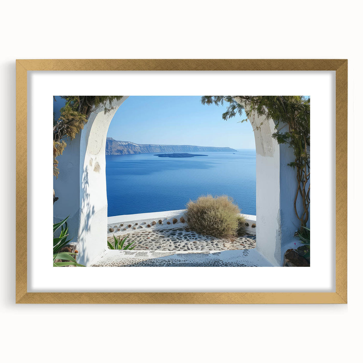 Abstract textured art print in gold frame, featuring muted earth tones, ideal for modern bedroom ambiance.