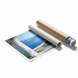 Extra large rolled print featuring a floral design in pastel shades.