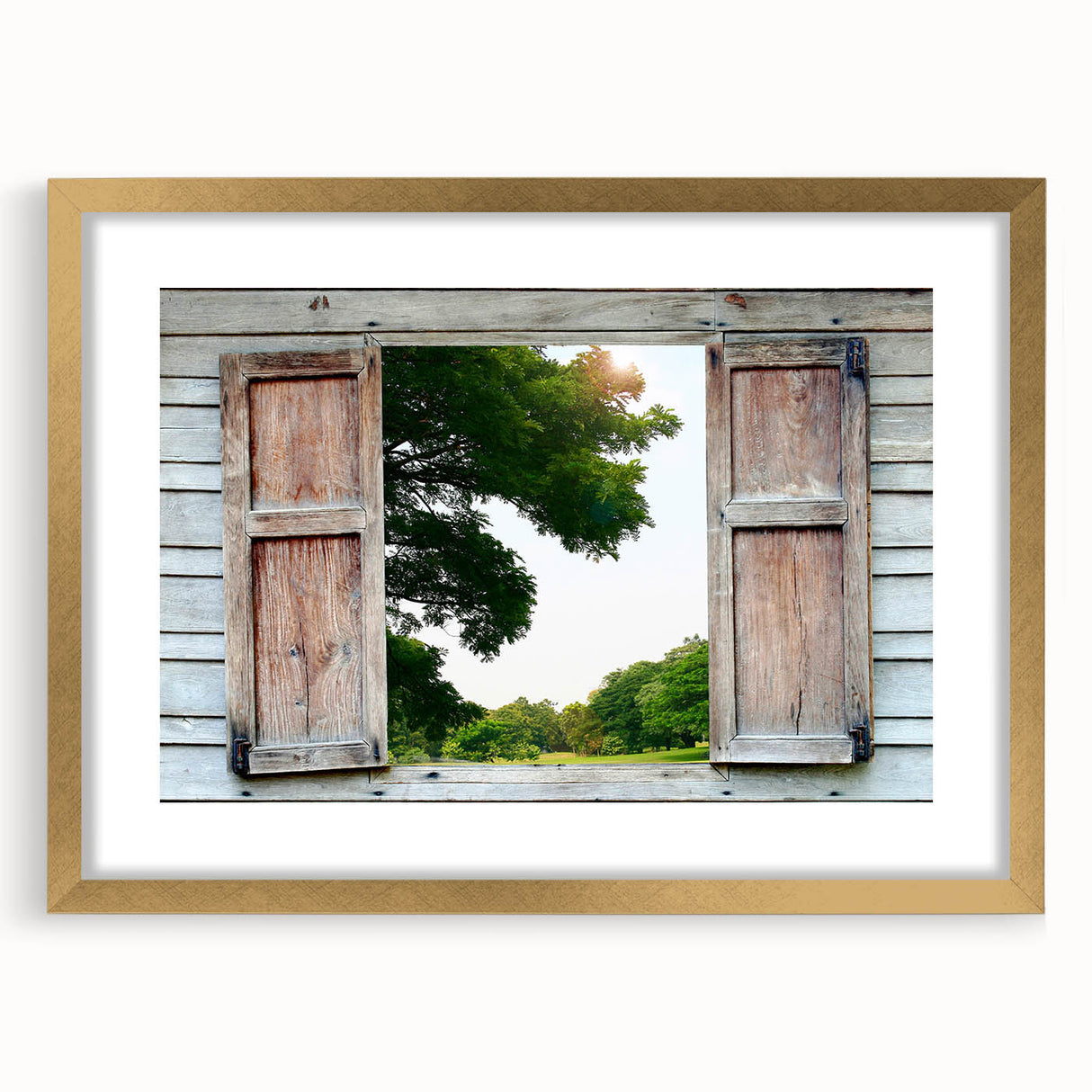 Textured abstract art print featuring geometric shapes in beige tones, framed in gold, suitable for bedroom decor.