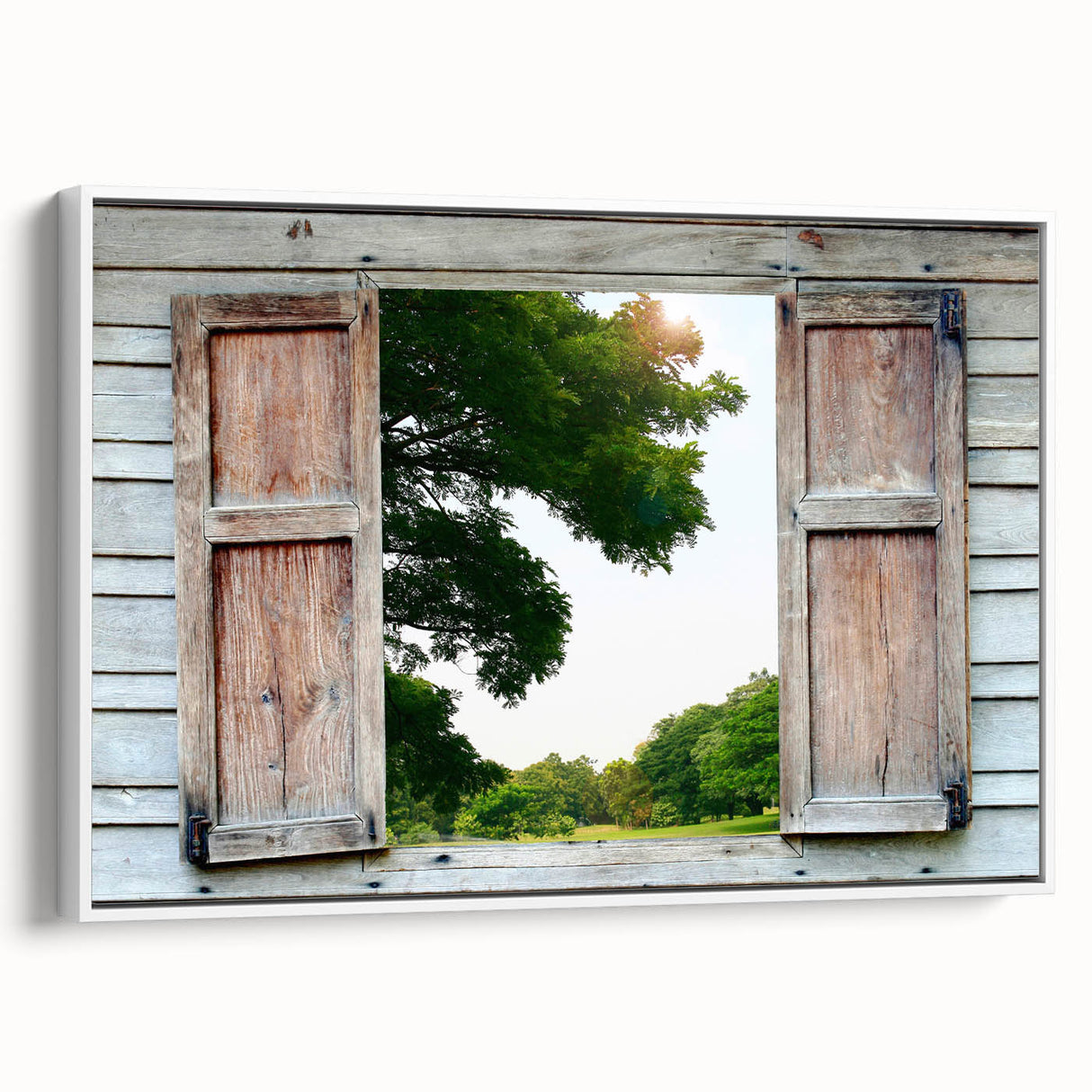 Framed canvas depicting a vintage black and white landscape painting, ideal for bedroom wall art.