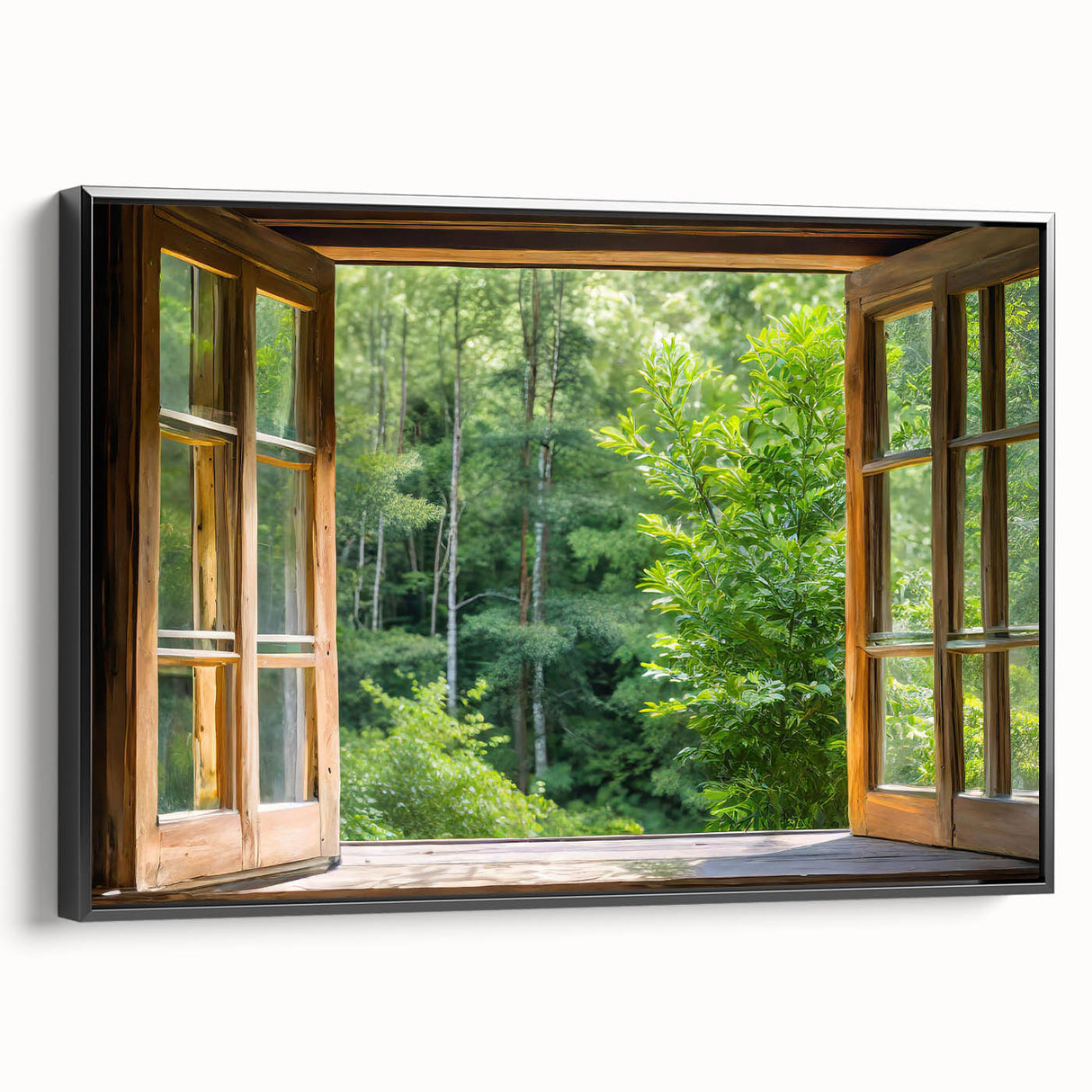 Black and white framed canvas featuring a vintage poster art style landscape, ideal for bedroom wall decor.