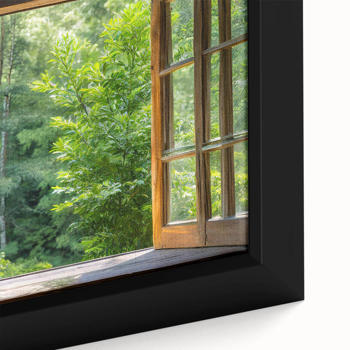 Extra large black wall art featuring a close-up of colorful, textured windows, ideal for living room decor.