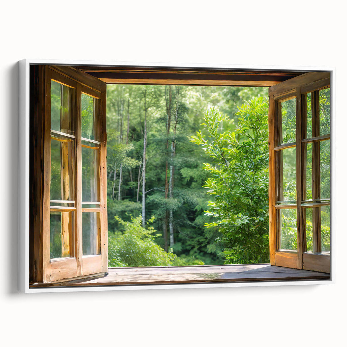 Vintage poster art of a black and white landscape painting on framed canvas, ideal for bedroom wall decor.