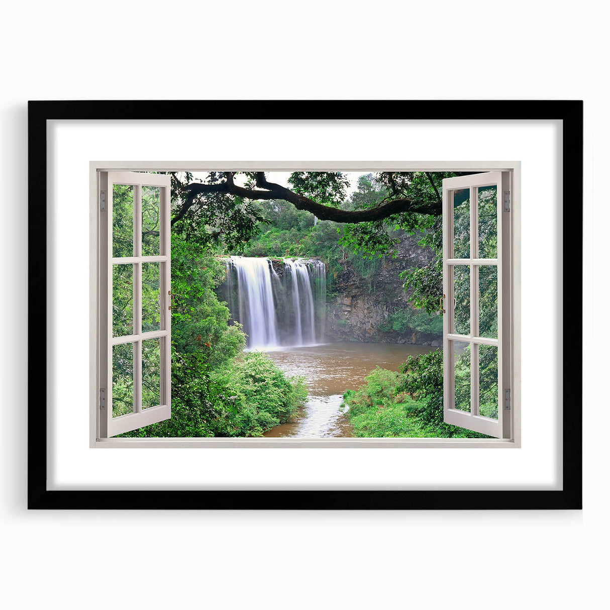 Extra large abstract art print featuring vibrant, colorful textures, displayed in a black frame with mat.