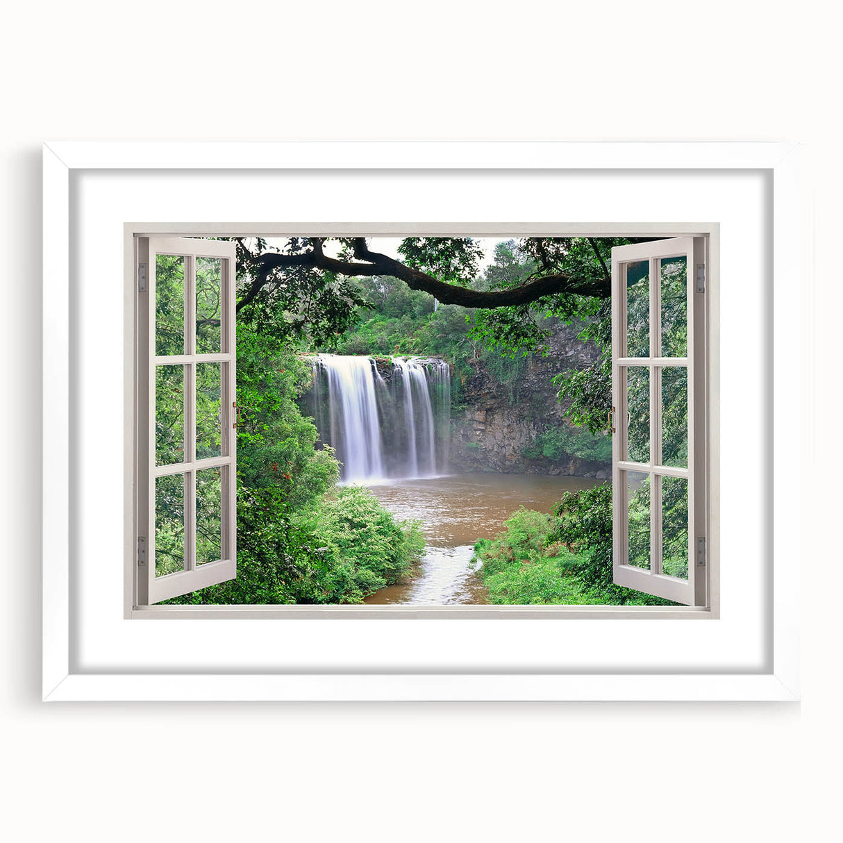 Extra large abstract art print featuring textured design in neutral shades, framed with white mat.