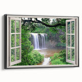 Black and white vintage poster art of a window design on framed canvas, suitable for bedroom wall decor.