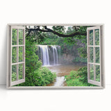 Black and white photograph of an architectural window design on a large stretched canvas, ideal for kitchen wall art.