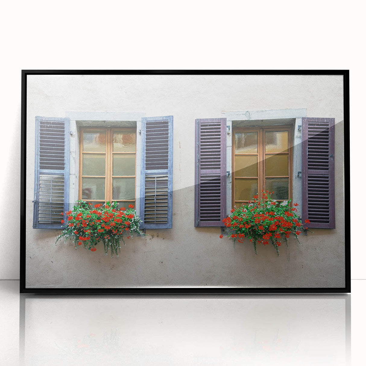 Large abstract wall art featuring geometric patterns in black and white, framed in acrylic.