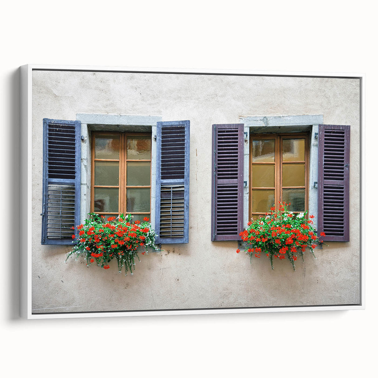 Framed canvas of a vintage black and white landscape painting, ideal for bedroom wall art.