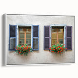 Framed canvas of a vintage black and white landscape painting, ideal for bedroom wall art.