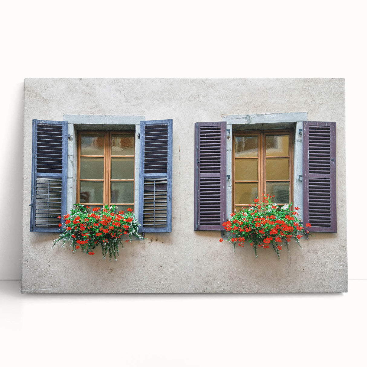 Black and white photo of architecture with large windows on stretched canvas, ideal for kitchen wall art or bedroom.